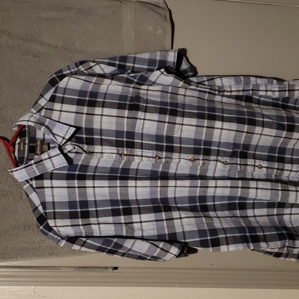 ST.JOHN'S BAY BUTTON UP SHIRT SzXL BLUE